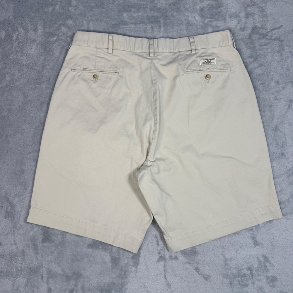 Vintage Polo Ralph Lauren‎ Prospect Short Khaki Chino Flat Front  Men's size 36 - Picture 2 of 7